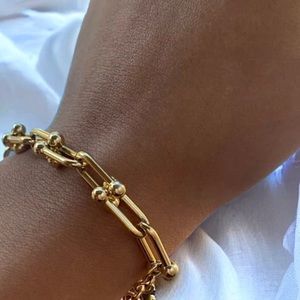 Brand new 14k gold filled link chain bracelet classy trendy statement
